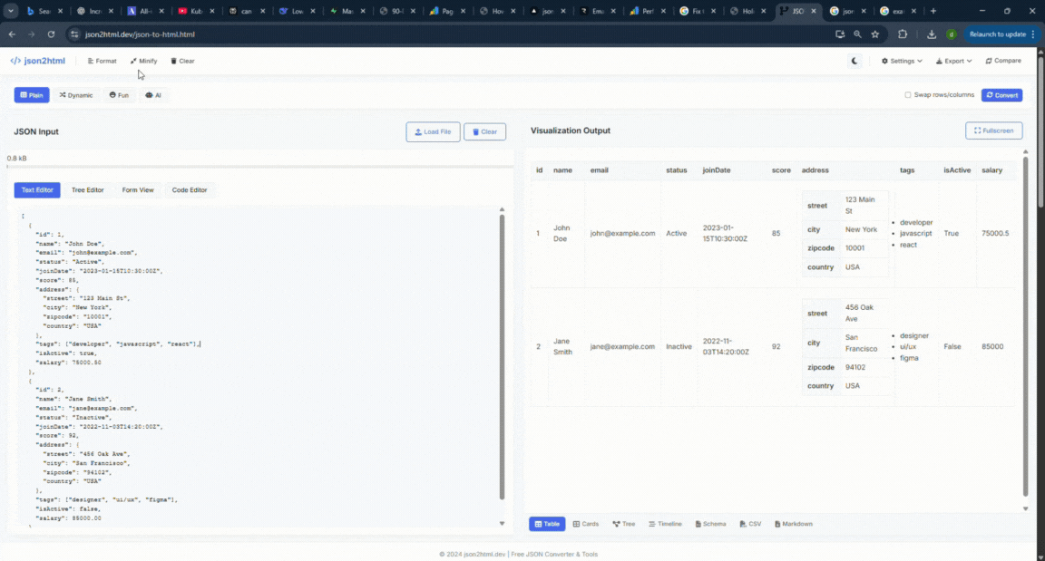 Step-by-step tutorial showing how to export JSON to Google Sheets